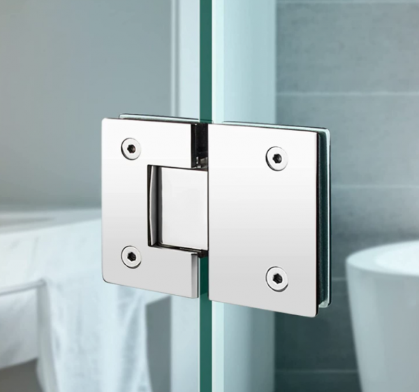 Adjustable design 180 degree glass to glass shower hinges made of brass with chrome finish - Image 4