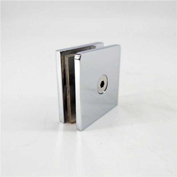 Square Single Port 0 degree Bathroom Clip Stainless Steel Shower Frameless Tempered Glass Door Clamps - Image 3