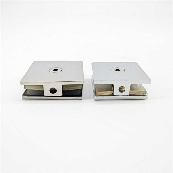 Square Single Port 0 degree Bathroom Clip Stainless Steel Shower Frameless Tempered Glass Door Clamps - Image 4