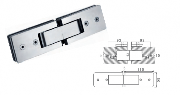 Stainless Steel Shower room accessary glass to glass hinge - Image 6