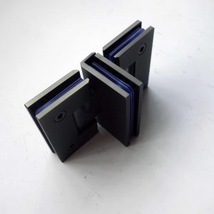 Matte Black Straight Edge T Shape Bathroom Glass Door Shower Triple Hinges For Shower Room