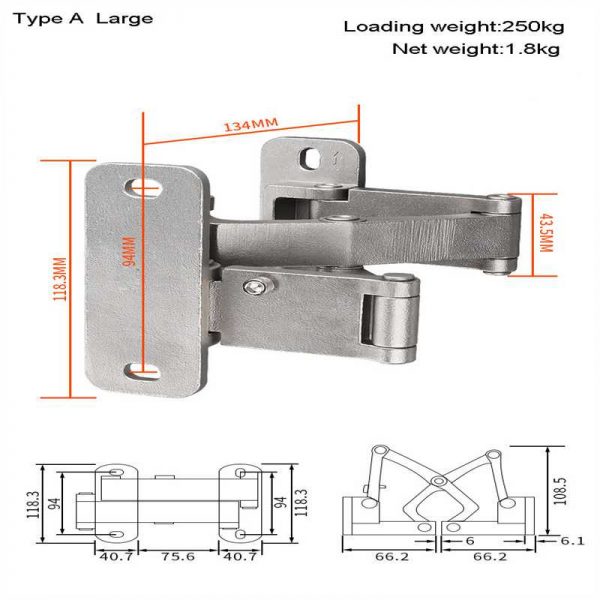Stone Door Hinges With Stainless Steel Material 250kg Heavy Duty Door Hinge For Stone and Steel Door - Image 5