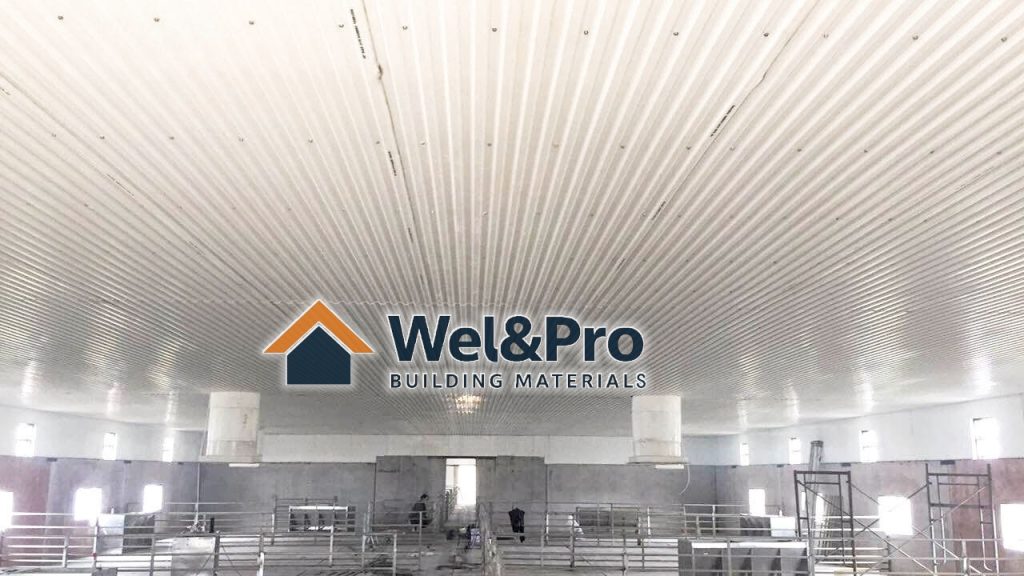White Upvc Wall panel is intalled in inner ceiling of breeding house,heat insulated,brighter room