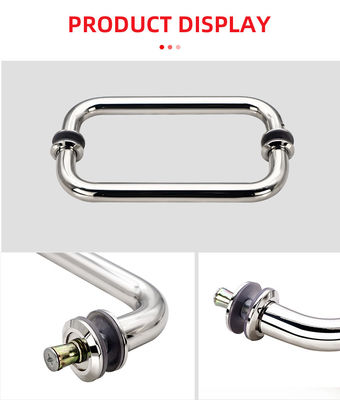 304 Stainless Steel Satin Gold Round Back to Back Pull Glass Door Handle for Hotel Spa - Image 6