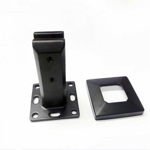 Matt Black Adjustable Glass Square Spigot With 8 Holes in the Base Floor to Glass Railing Pool Fencing Glass Spigot - Image 3